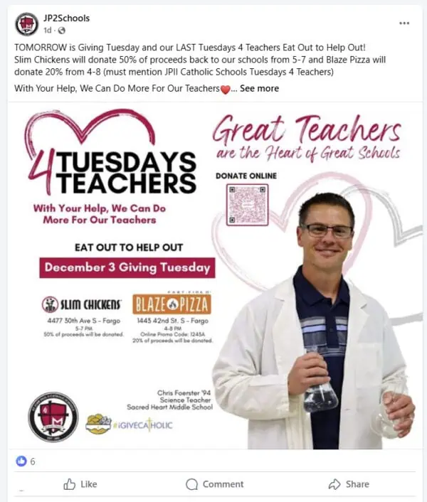 iGiveCatholic Tuesday for Teachers