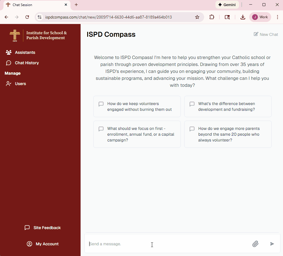 ISPD Compass - An AI Assistant for Catholic Schools and Parishes